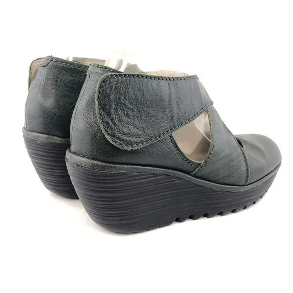 Fly London Yogo Leather Strap Wedge Booties EUR 39 - Picture 5 of 14